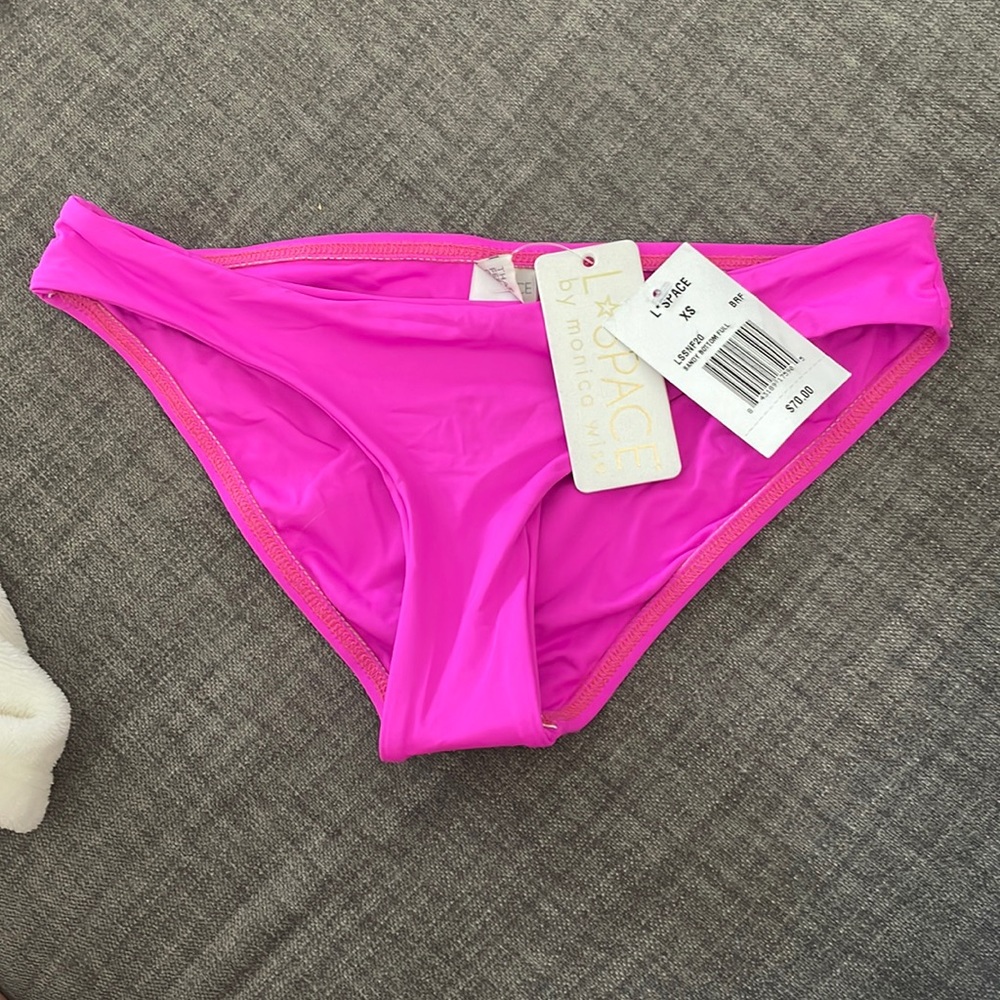 L*space Sandy Full Pink bikini bottoms Sz XS NWT